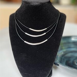 Silpada Silver and Black Layered Necklace